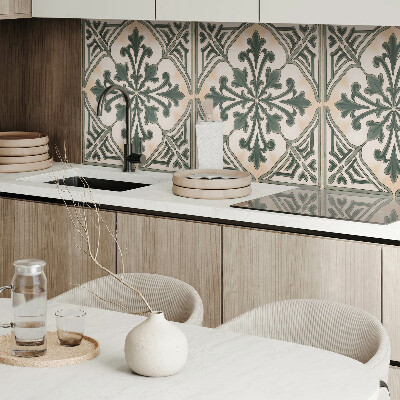 Rectangular wall panel A plant motif in the form of a square