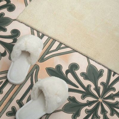 Rectangular wall panel A plant motif in the form of a square