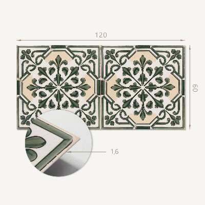 Rectangular bathroom wall panel Plant motif on the tile