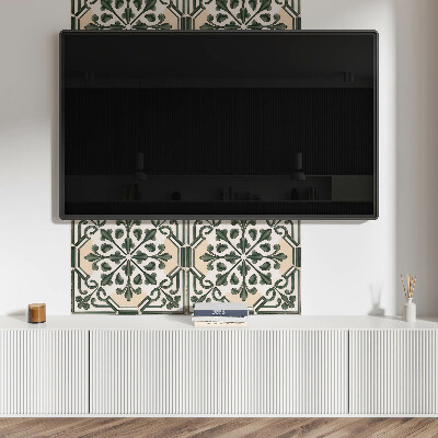 Rectangular bathroom wall panel Plant motif on the tile