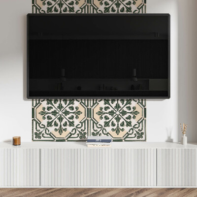 Rectangular bathroom wall panel Plant motif on the tile