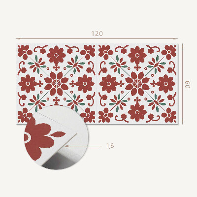 Rectangular wall panel Floral motif with leaves