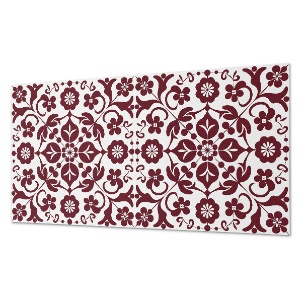 Rectangular bathroom wall panel Floral pattern with decorative details