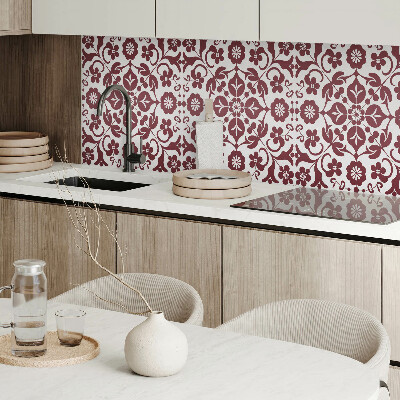 Rectangular bathroom wall panel Floral pattern with decorative details