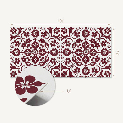 Rectangular bathroom wall panel Floral pattern with decorative details