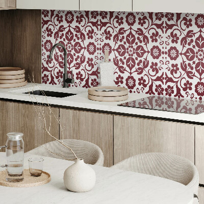 Rectangular bathroom wall panel Floral pattern with decorative details