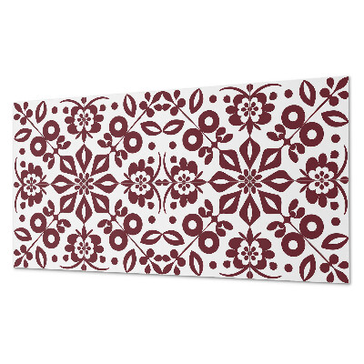 Rectangular wall panel Floral motif with green leaves