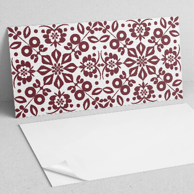 Rectangular wall panel Floral motif with green leaves