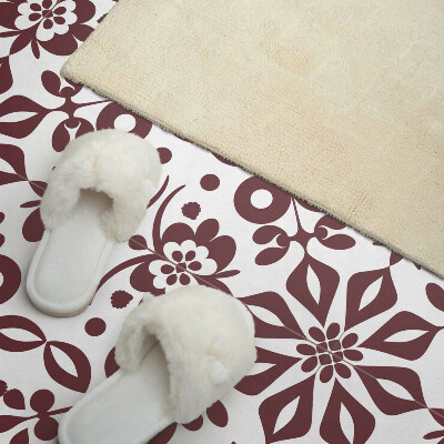 Rectangular wall panel Floral motif with green leaves