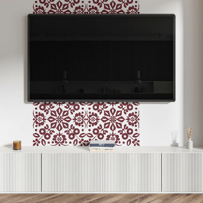 Rectangular wall panel Floral motif with green leaves