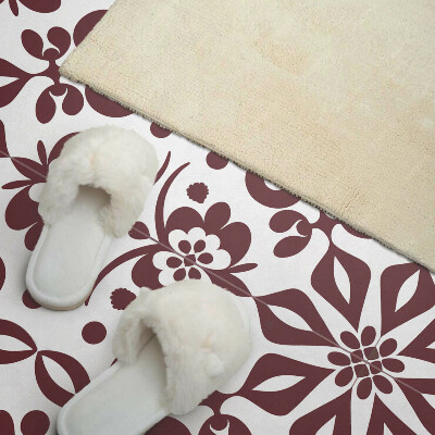 Rectangular wall panel Floral motif with green leaves