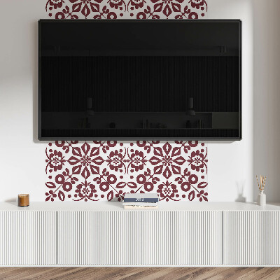 Rectangular wall panel Floral motif with green leaves