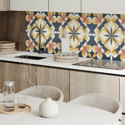 Rectangular bathroom wall panel Floral motif in the form of geometry