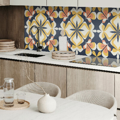 Rectangular bathroom wall panel Floral motif in the form of geometry