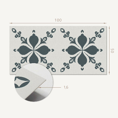 Rectangular decorative wall panel Leafy ornamental motif