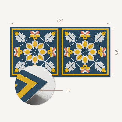 Rectangular wall panel Floral harmony in symmetry