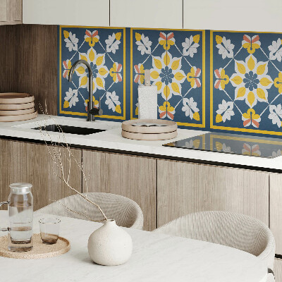 Rectangular wall panel Floral harmony in symmetry
