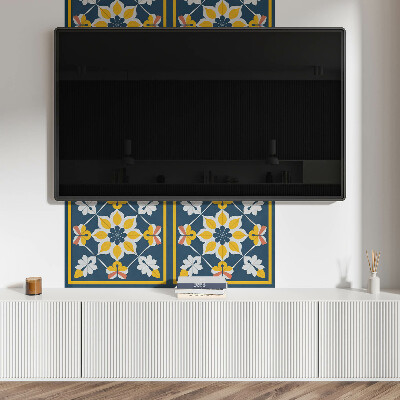 Rectangular wall panel Floral harmony in symmetry