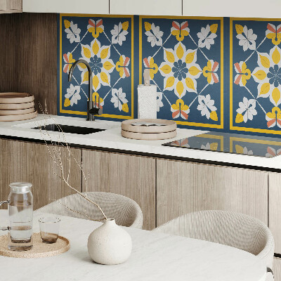 Rectangular wall panel Floral harmony in symmetry