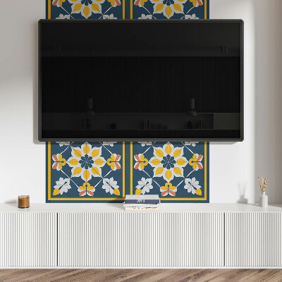 Rectangular wall panel Floral harmony in symmetry