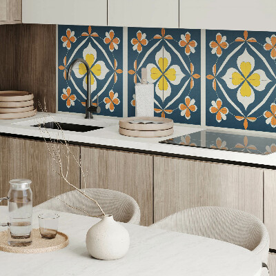 Rectangular bathroom wall panel Floral symmetry in a harmonious arrangement