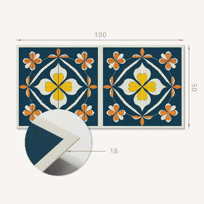 Rectangular bathroom wall panel Floral symmetry in a harmonious arrangement