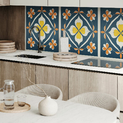 Rectangular bathroom wall panel Floral symmetry in a harmonious arrangement