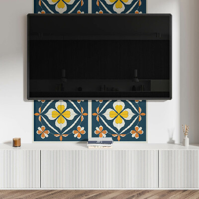 Rectangular bathroom wall panel Floral symmetry in a harmonious arrangement