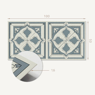 Rectangular wall panel Floral motif on ceramics