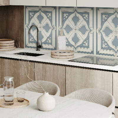 Rectangular wall panel Floral motif on ceramics