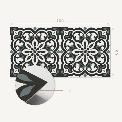 Rectangular decorative wall panel Floral motif with decorative elements