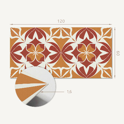 Rectangular wall panel A plant motif in a symmetrical arrangement