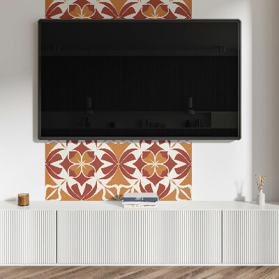 Rectangular wall panel A plant motif in a symmetrical arrangement
