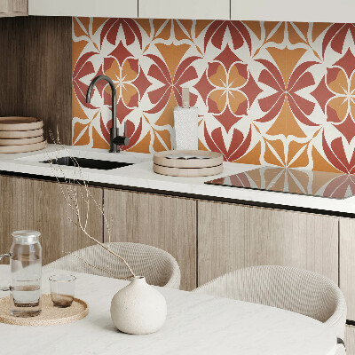 Rectangular wall panel A plant motif in a symmetrical arrangement