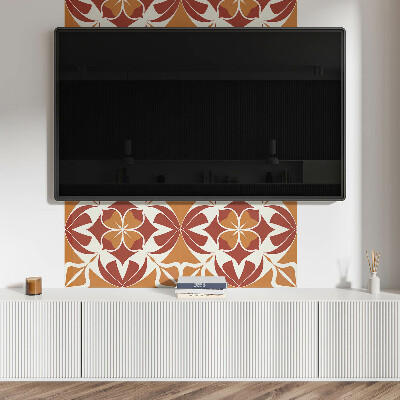 Rectangular wall panel A plant motif in a symmetrical arrangement