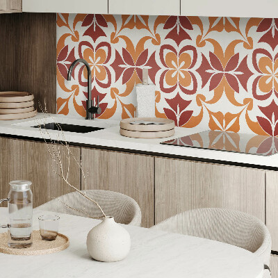 Rectangular bathroom wall panel Floral motif with green leaves