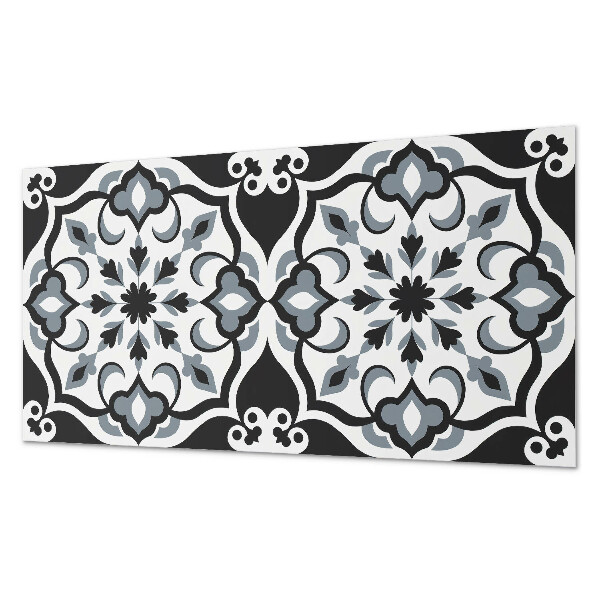 Rectangular bathroom wall panel Floral motif with decorative details