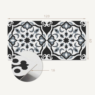 Rectangular bathroom wall panel Floral motif with decorative details
