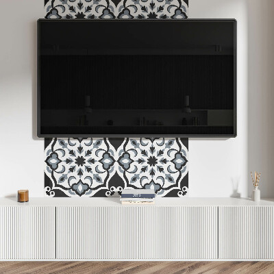 Rectangular bathroom wall panel Floral motif with decorative details