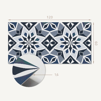 Rectangular wall panel Floral geometry in a modern style