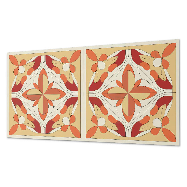Rectangular bathroom wall panel Floral abstraction in a modern style
