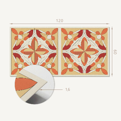 Rectangular bathroom wall panel Floral abstraction in a modern style
