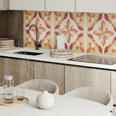 Rectangular bathroom wall panel Floral abstraction in a modern style