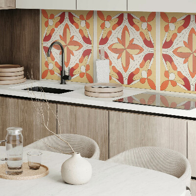 Rectangular bathroom wall panel Floral abstraction in a modern style