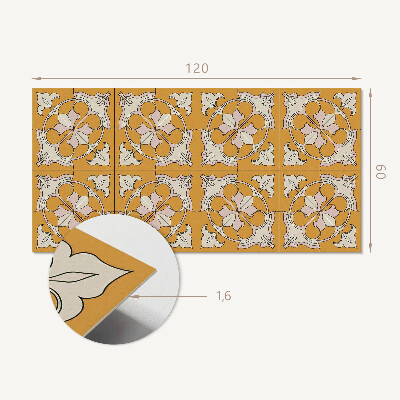 Rectangular wall panel Floral mosaic in colors