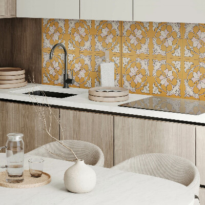 Rectangular wall panel Floral mosaic in colors