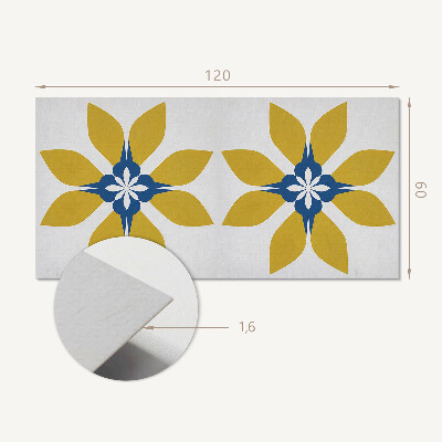 Rectangular bathroom wall panel Floral motif with leaves