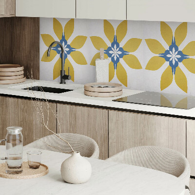 Rectangular bathroom wall panel Floral motif with leaves