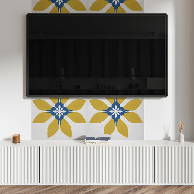 Rectangular bathroom wall panel Floral motif with leaves