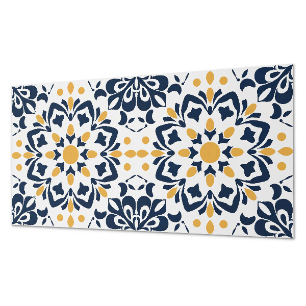 Rectangular bathroom wall panel Floral mandala in an artistic style